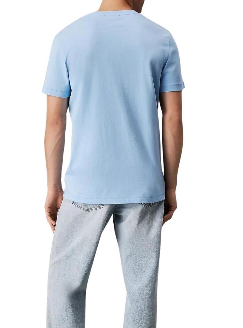 Camisa Calvin Klein Jeans Monologo azul para homem.