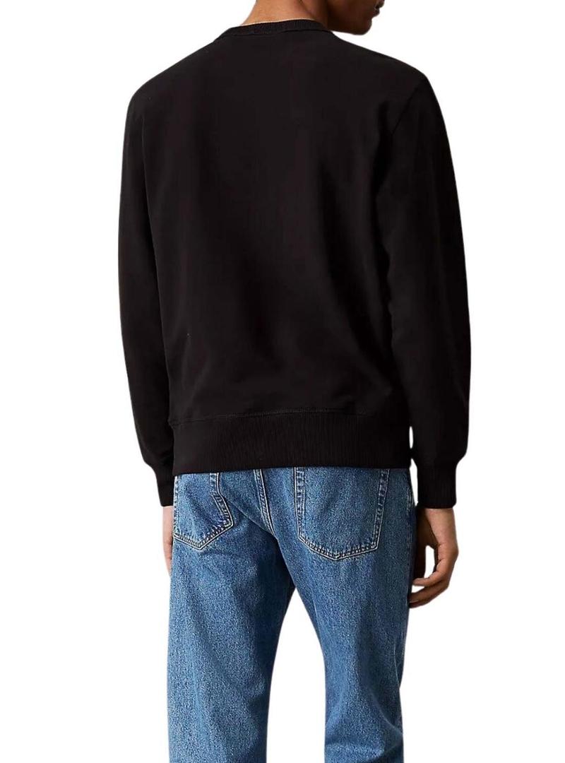 Moletom Calvin Klein Jeans Woven Label preto para homem.