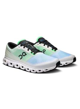 Sapatilhas On Cloud 6 verde e azul para homem.