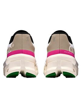 Tênis On Running Cloudmonster branco para mulher.