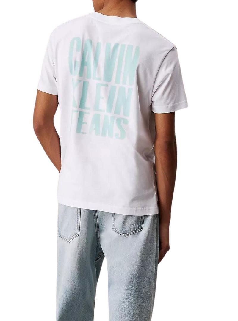 Camiseta Calvin Klein Jeans Pintada branca para homem.