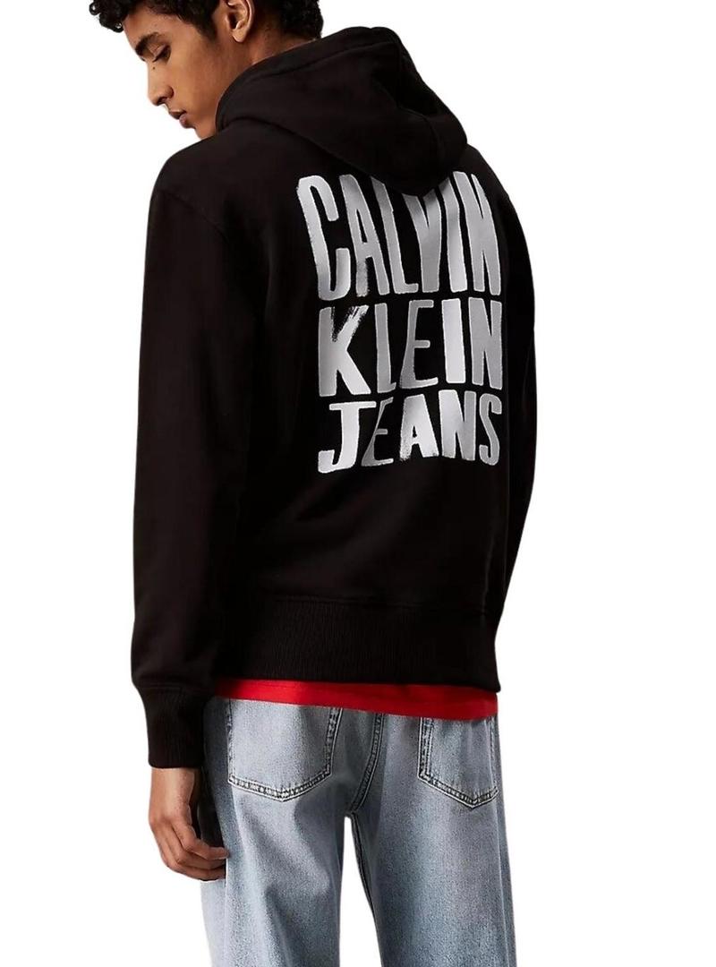 Moletom Calvin Klein Jeans Pintado preto para homem.