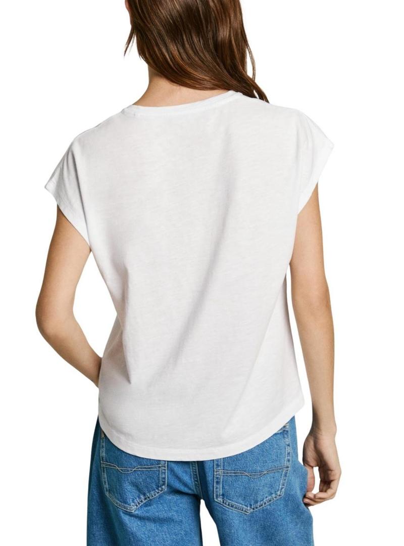 Camiseta Pepe Jeans Viti branca para mulher.