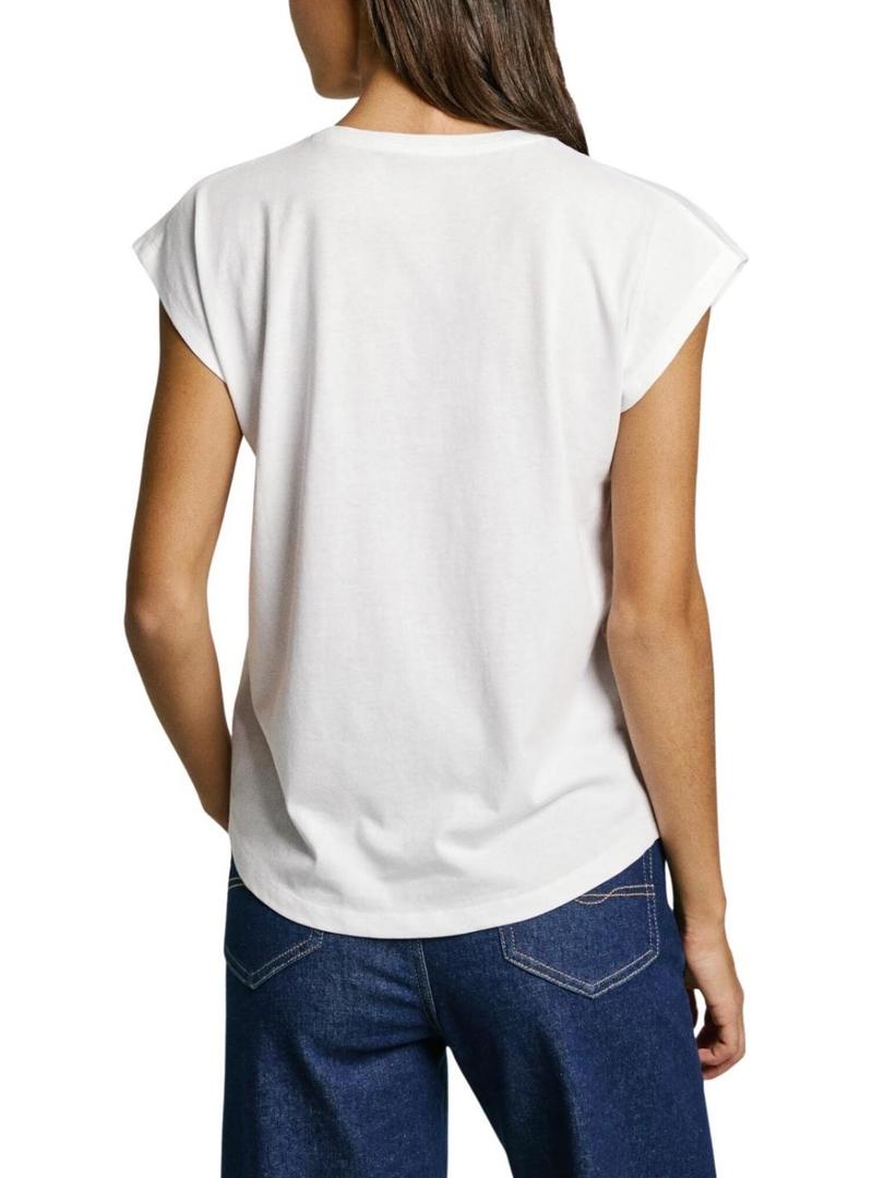 Camisa Pepe Jeans Blooma branca para mulher.