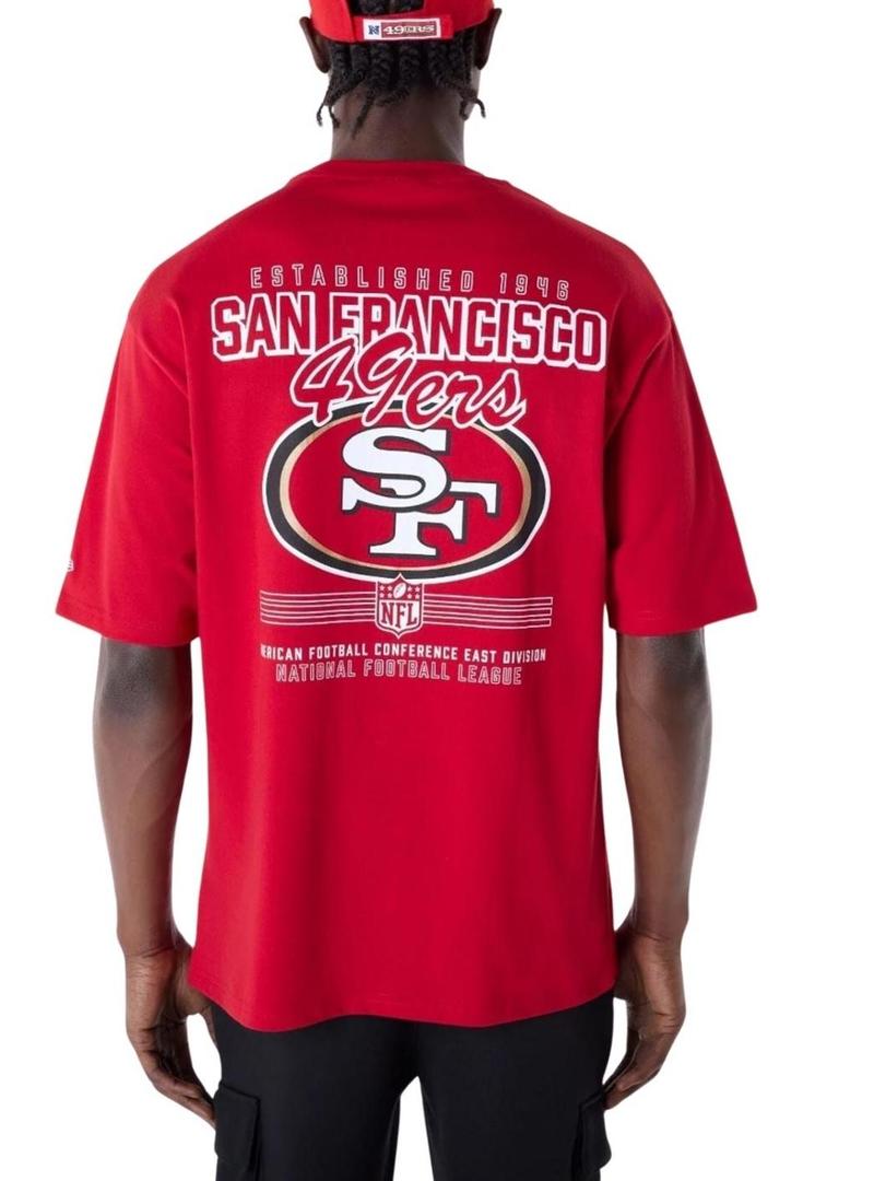 Camisa New Era San Francisco 49ers vermelha para homem.