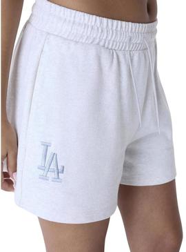 Shorts New Era LA Dodgers Essential cinza para mulher.