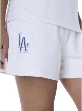 Shorts New Era LA Dodgers Essential cinza para mulher.