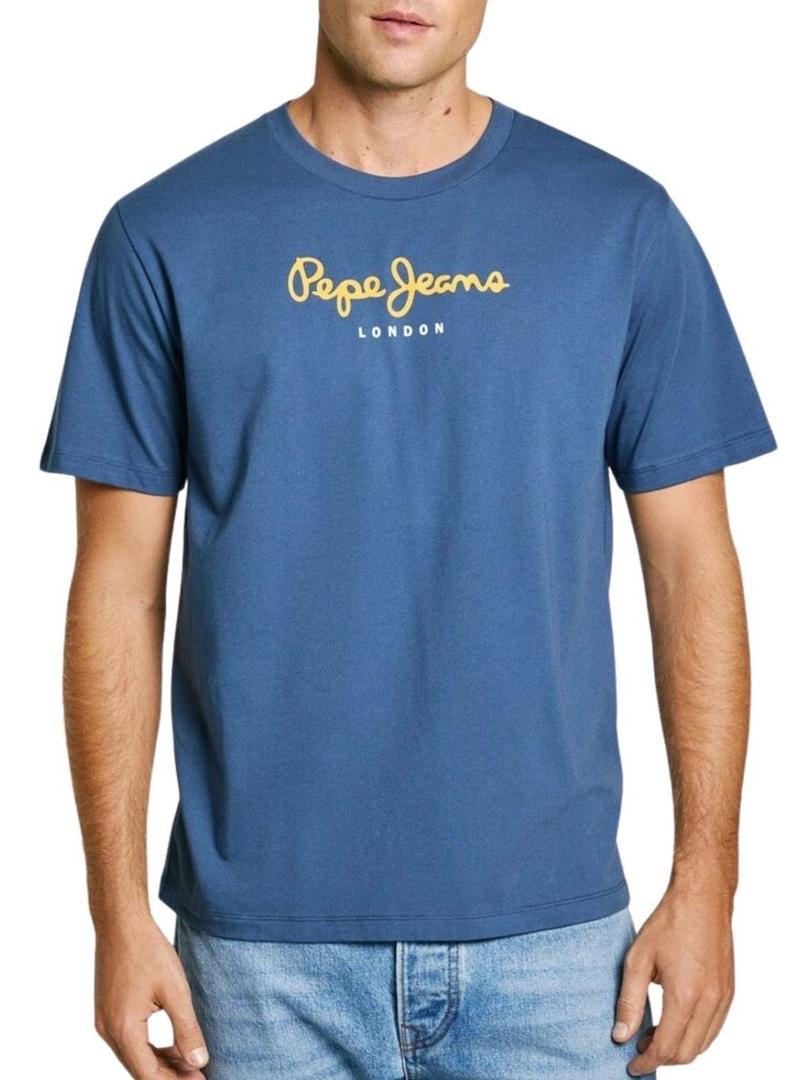 Camiseta Pepe Jeans Eggo azul para homem.