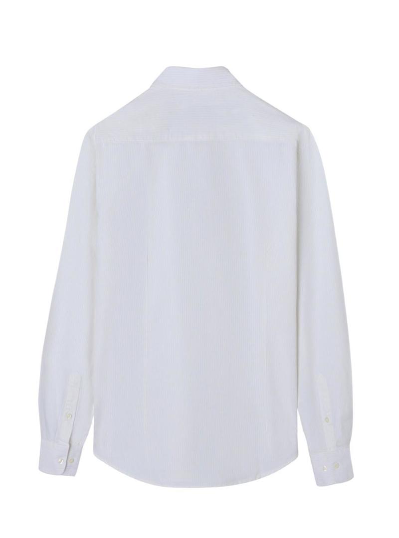 Camisa Silbon oxford listrada amarela e branca para homem.