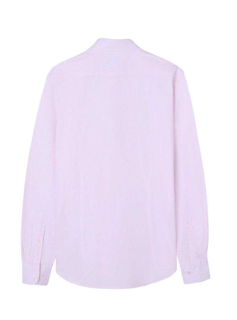 Camisa Silbon oxford listras rosa e branco para homem.