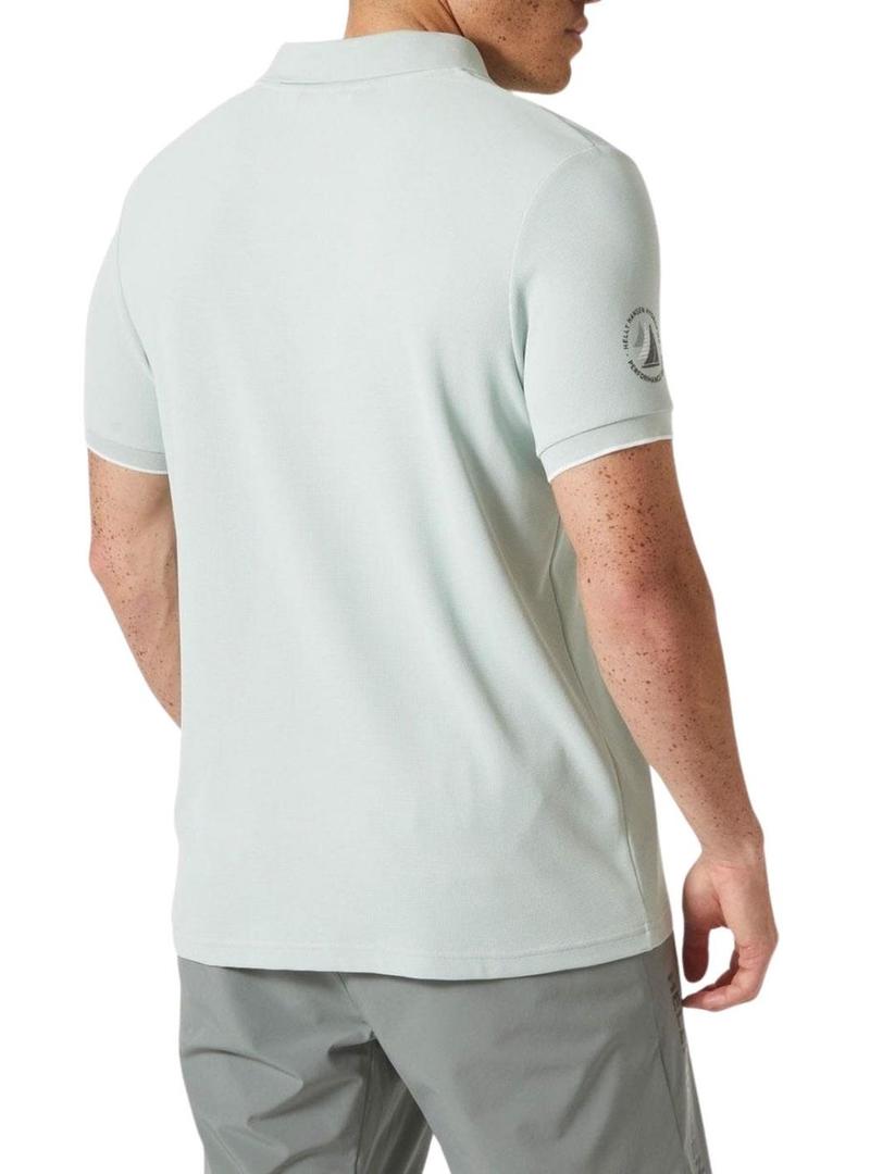 Camisa polo verde do oceano da Helly Hansen para homens.