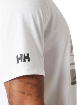 Camiseta Helly Hansen Race branca para homem.