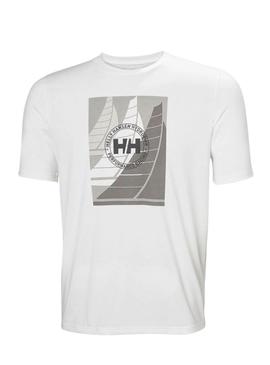 Camiseta Helly Hansen Race branca para homem.