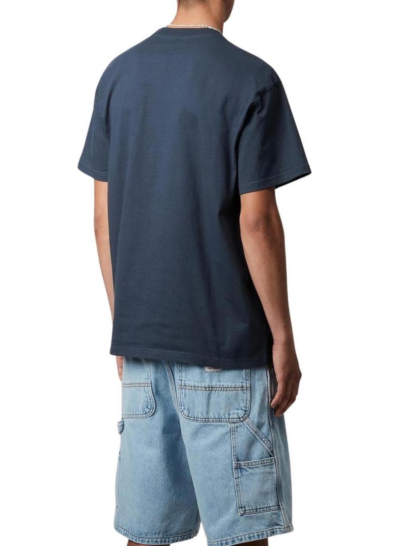 Camiseta Carhartt Chase azul para homem.