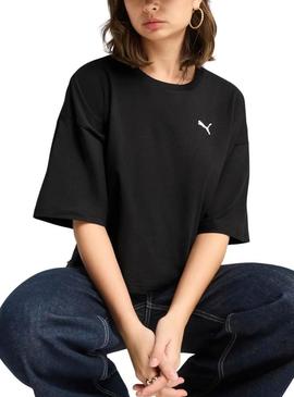 Camiseta Puma Wardrobe preta para mulher.
