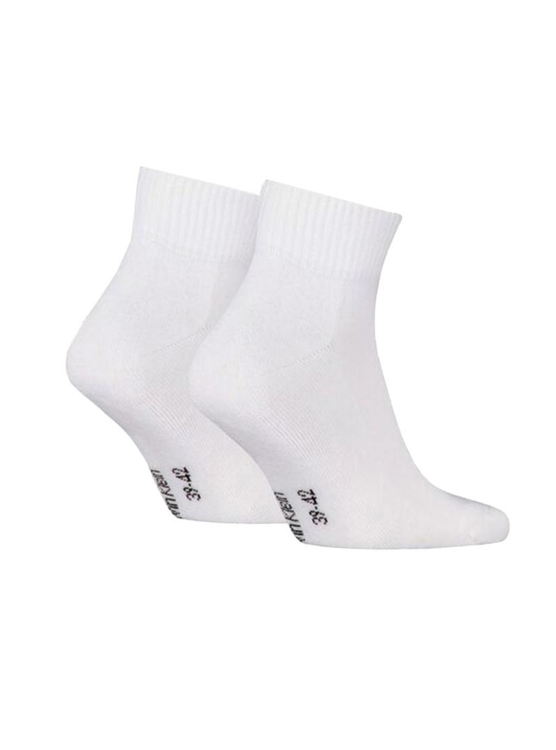 Pack de meias Calvin Klein Quarter Monogram branco para homem.