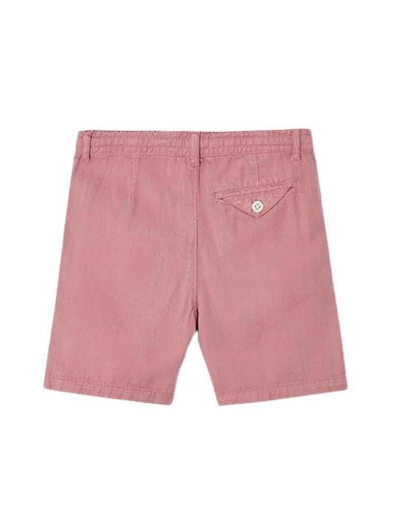 Bermuda Mayoral Linho rosa lavado para menino.