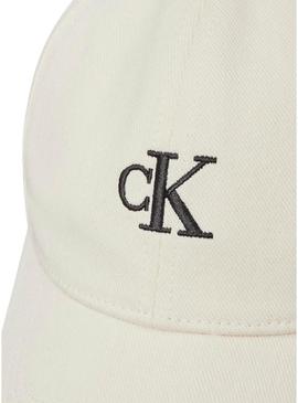 Boné Calvin Klein Jeans Monogram branco para mulher