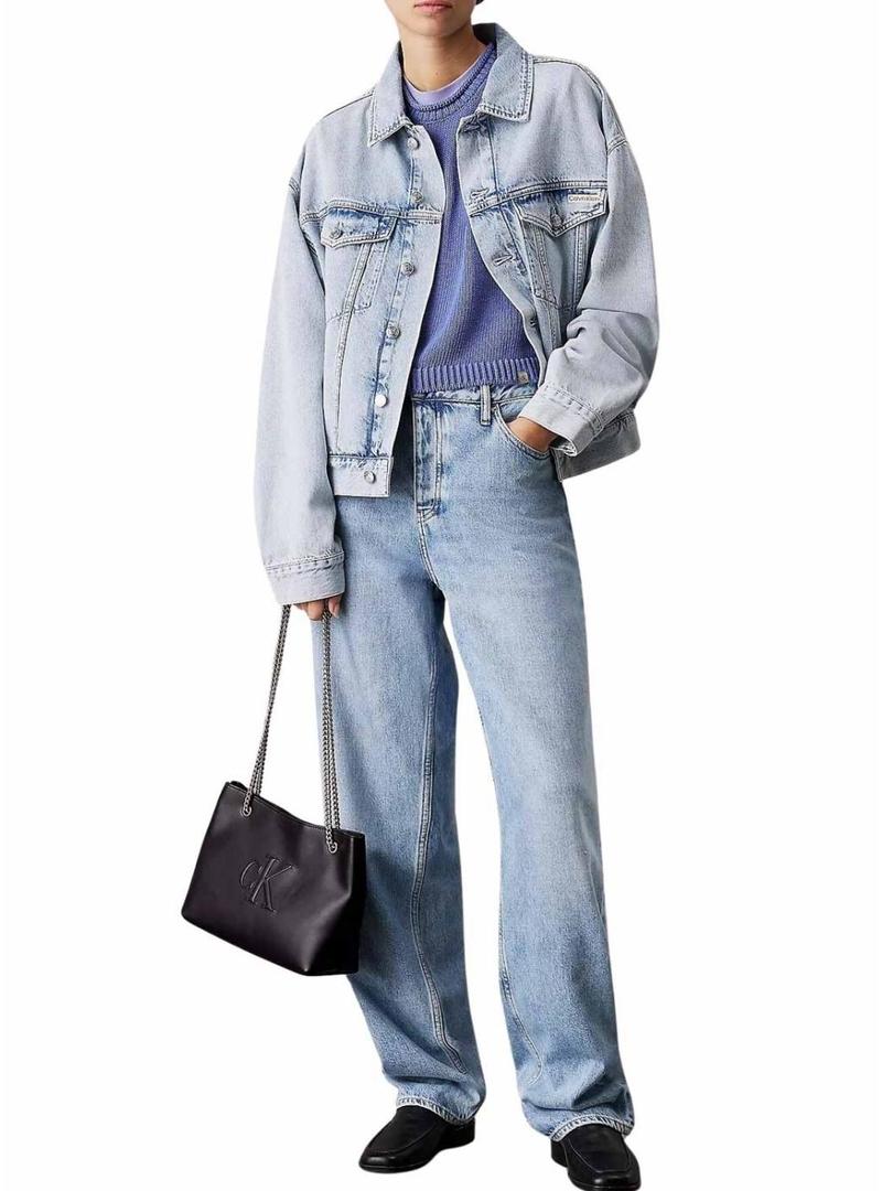 Bolsa Calvin Klein Jeans Chain preta para mulher