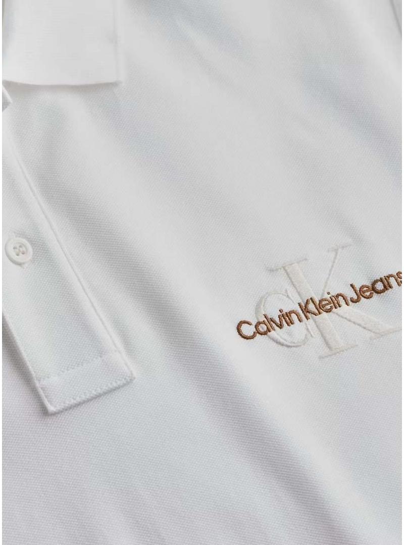 Camisa Calvin Klein Jeans Monologo branca para homem