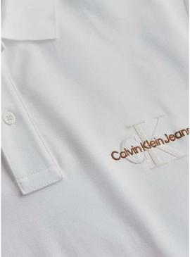 Camisa Calvin Klein Jeans Monologo branca para homem