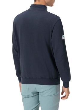 Moletom El Pulpo gola alta com logo bordado azul marinho para homem