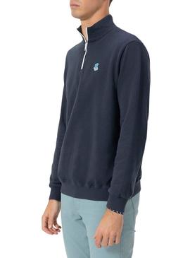 Moletom El Pulpo gola alta com logo bordado azul marinho para homem