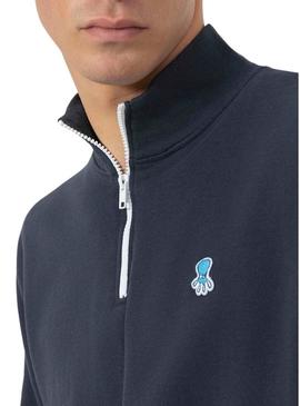 Moletom El Pulpo gola alta com logo bordado azul marinho para homem