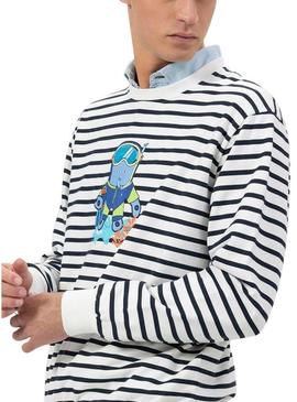 Moletom El Pulpo com estampa de listras para homem