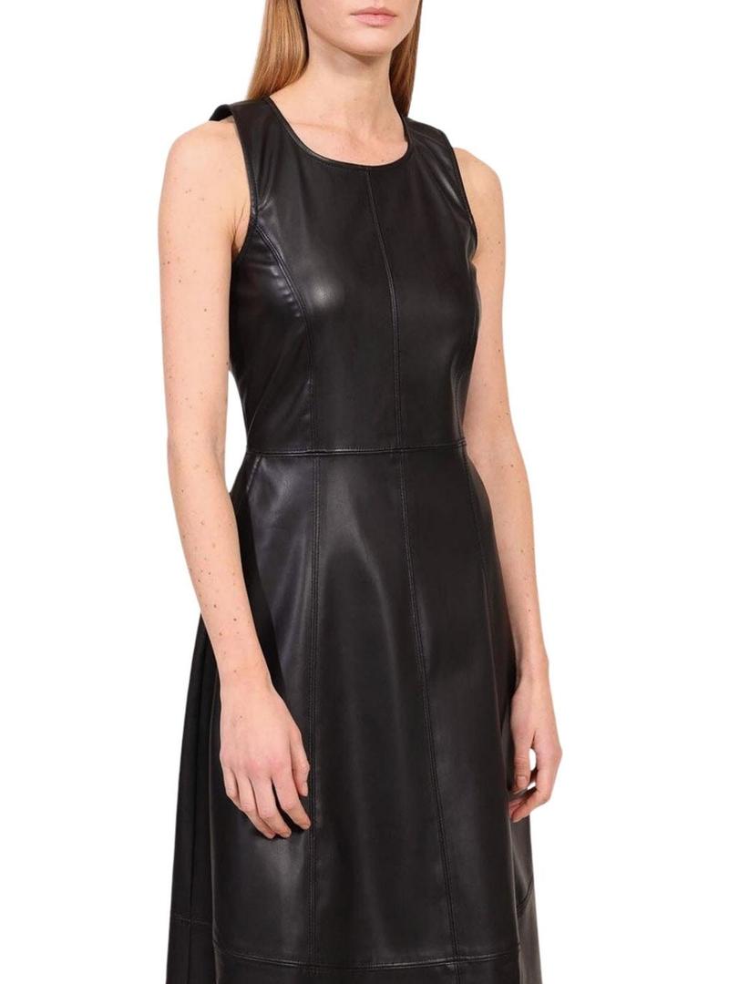 Vestido Naf Naf de pele sintética preto para mulher