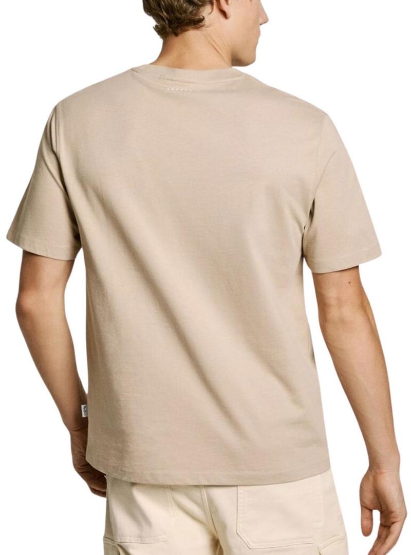 Camiseta Pepe Jeans Dumas bege para homem.