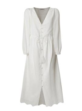 Vestido Pepe Jeans Deepty branco para mulher.
