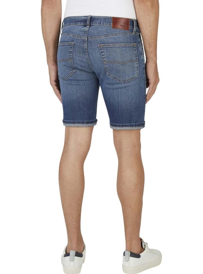Bermuda Pepe Jeans Hatch Slim azul para homem.