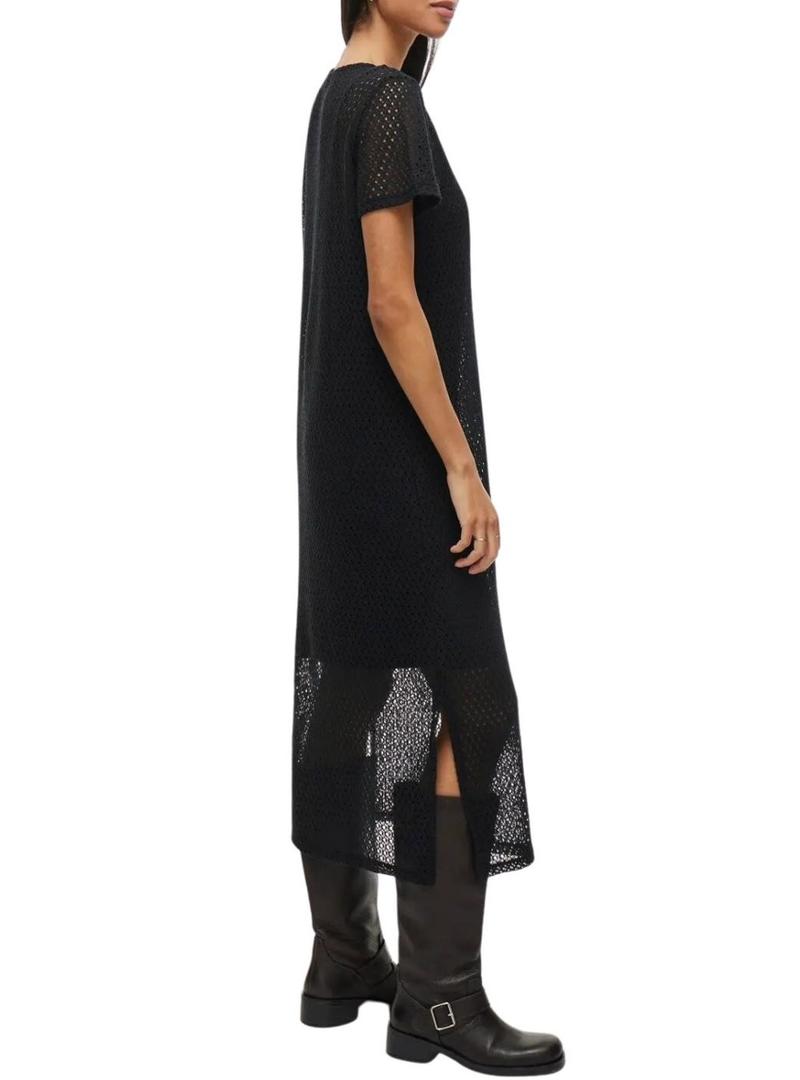 Vestido preto midi Vila Vimine para mulher.