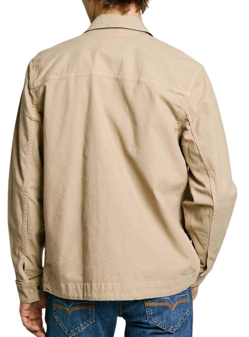 Camisa de manga larga Pepe jeans Suky bege para homens.
