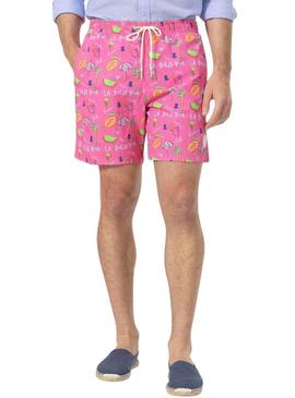 Roupa de banho El Pulpo estampado La Dolce Vita rosa hombre 