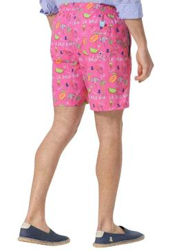 Roupa de banho El Pulpo estampado La Dolce Vita rosa hombre 