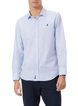 Camisa El Pulpo xadrez vichy azul para homem.