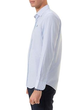 Camisa El Pulpo xadrez vichy azul para homem.