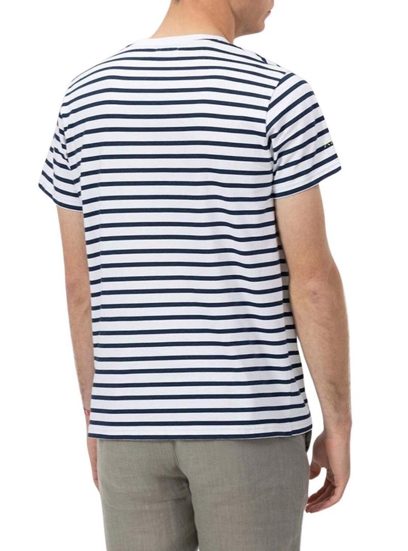 Camisa  El Pulpo listrado branco estampado para homem