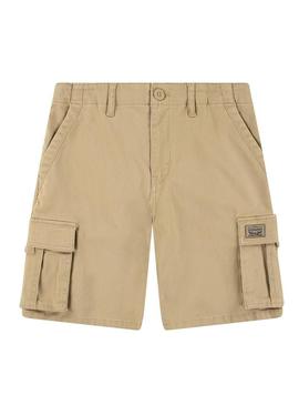 Bermudas de carga tradicionales em tons de bege para crianças da marca Levis.