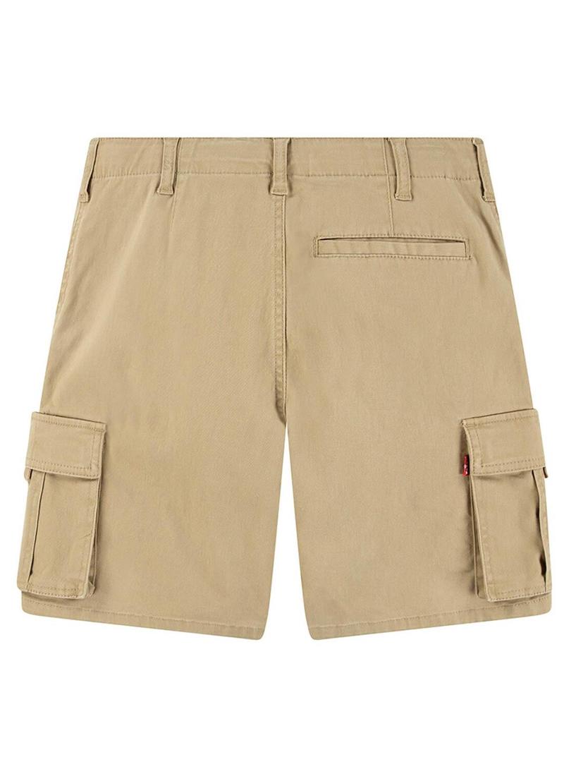 Bermudas de carga tradicionales em tons de bege para crianças da marca Levis.