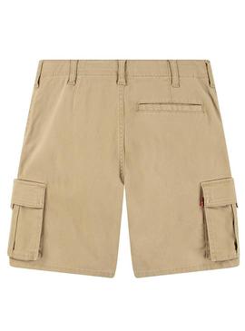 Bermudas de carga tradicionales em tons de bege para crianças da marca Levis.