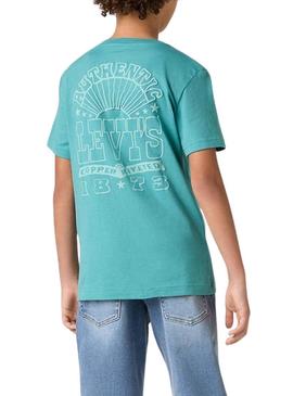 Camiseta Levis Sun azul para criança