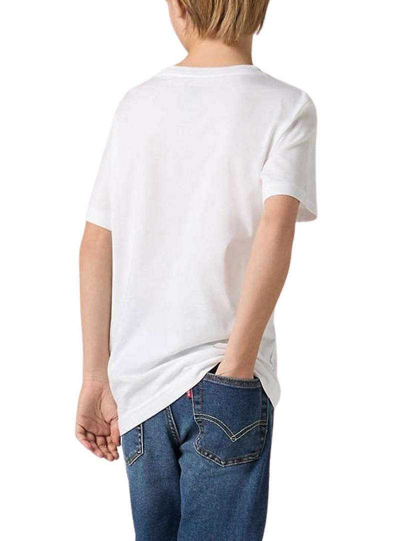 Camiseta Levis Off Road branca para criança.