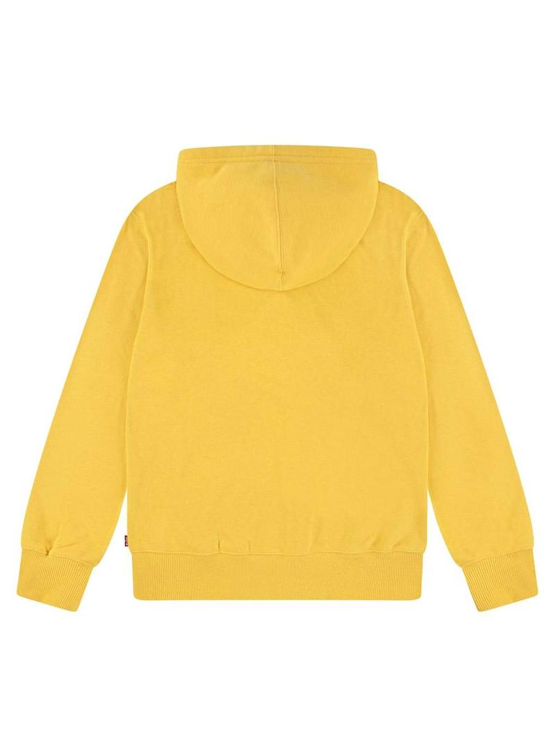 Moletom Levis Batwing com capuz amarelo para crianças.