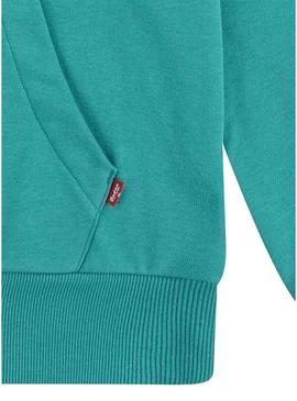 Moletom com capuz Levis Batwing verde para criança.