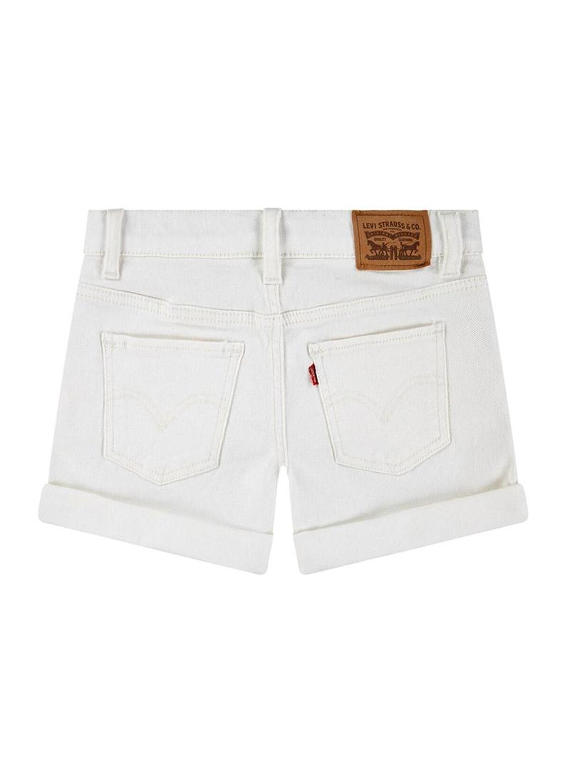 Shorts Levis em denim branco para menina.