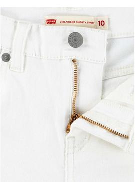 Shorts Levis em denim branco para menina.