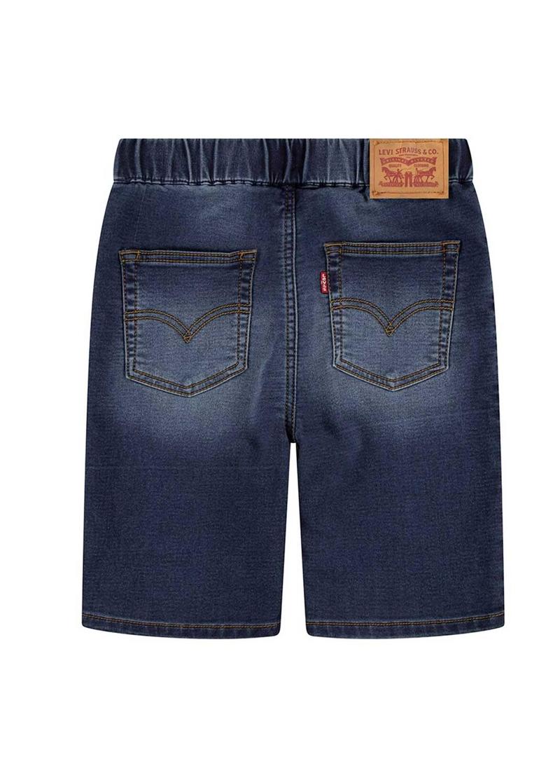 Bermuda Levis Dobby skinny escura para menino